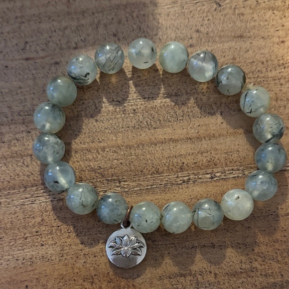 Jewelry - Jade Beaded Bracelet with Silver Charm